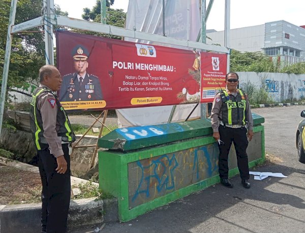 Hadapi Nataru, Polisi Pasang Spanduk Imbauan Kamtibmas